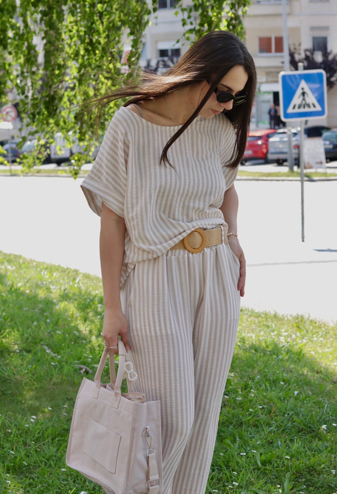 Conjunto Linen Stripes Areia