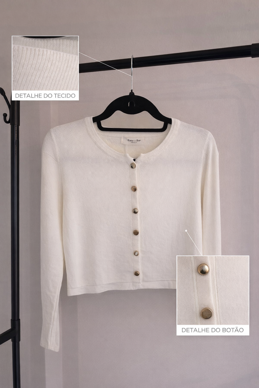 Cardigan canelado