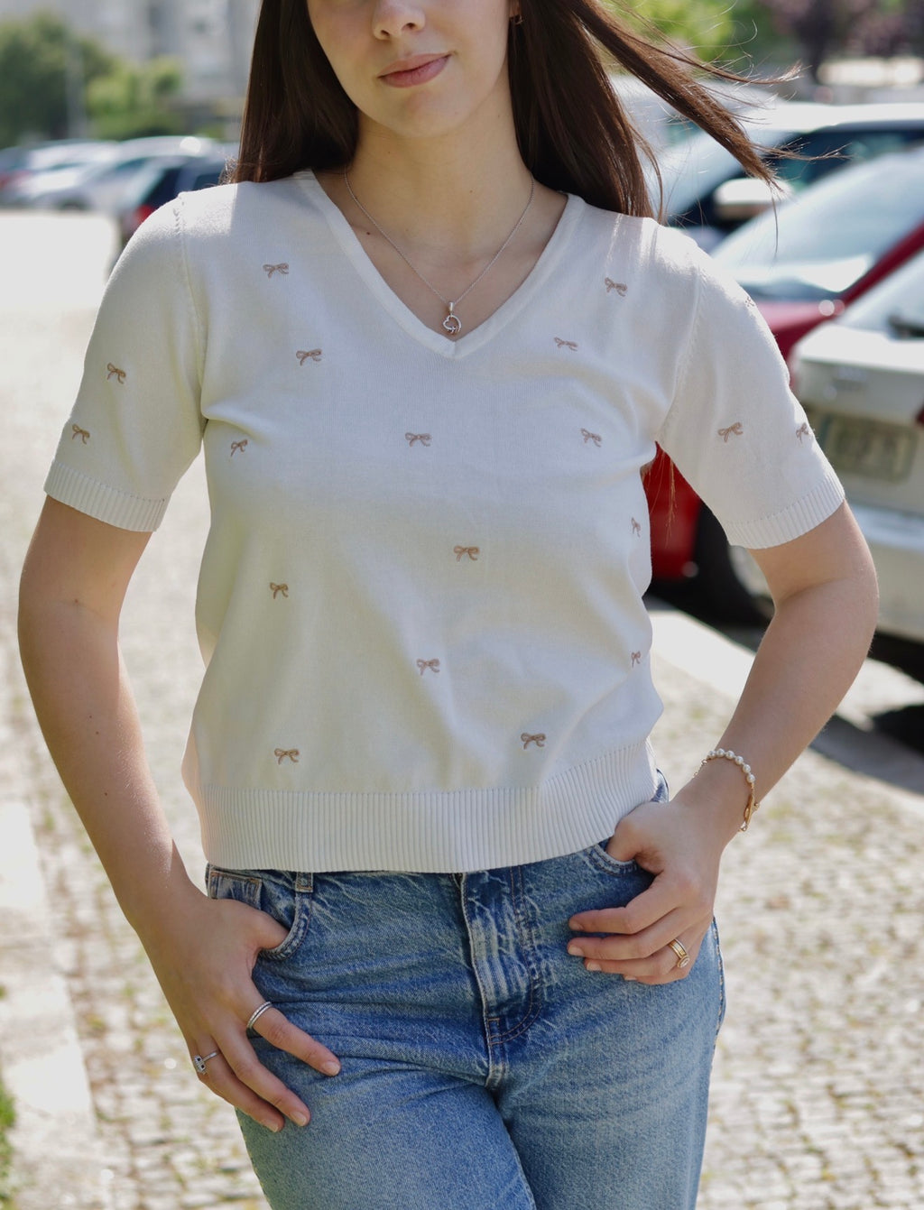 Blusa Tricot Laço Vanilla