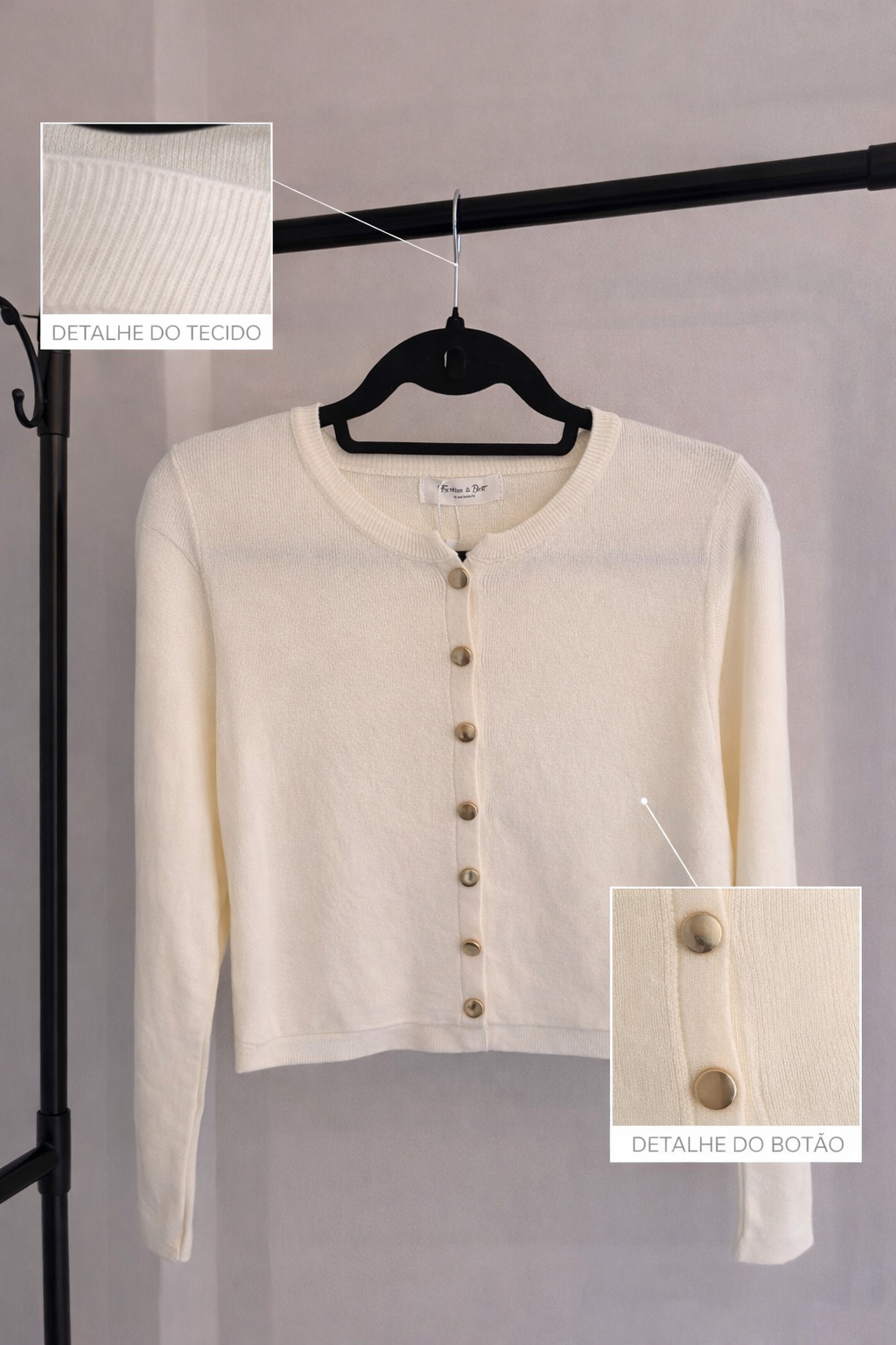 Cardigan canelado