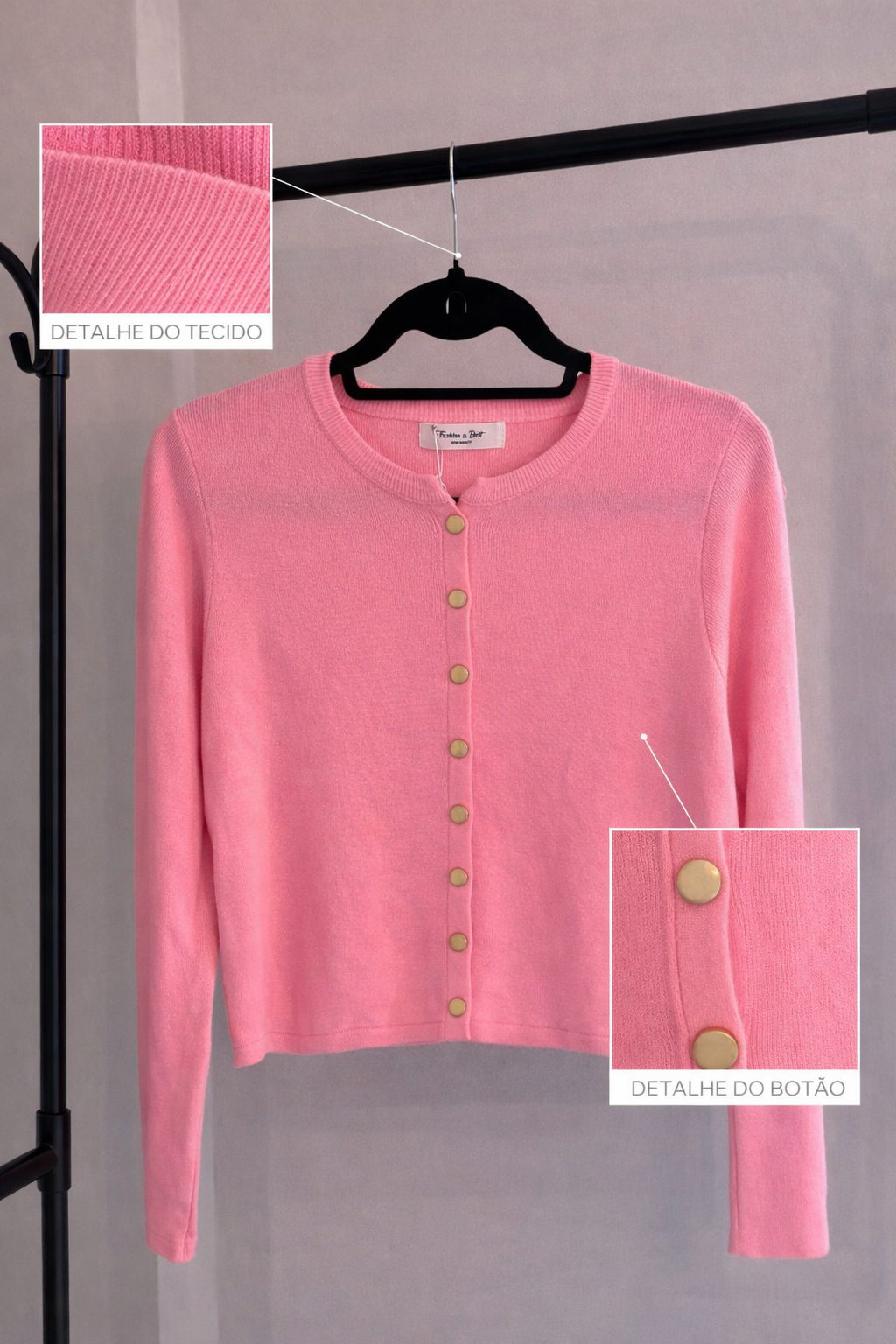 Cardigan canelado