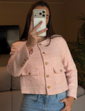 Jaqueta tweed rosa